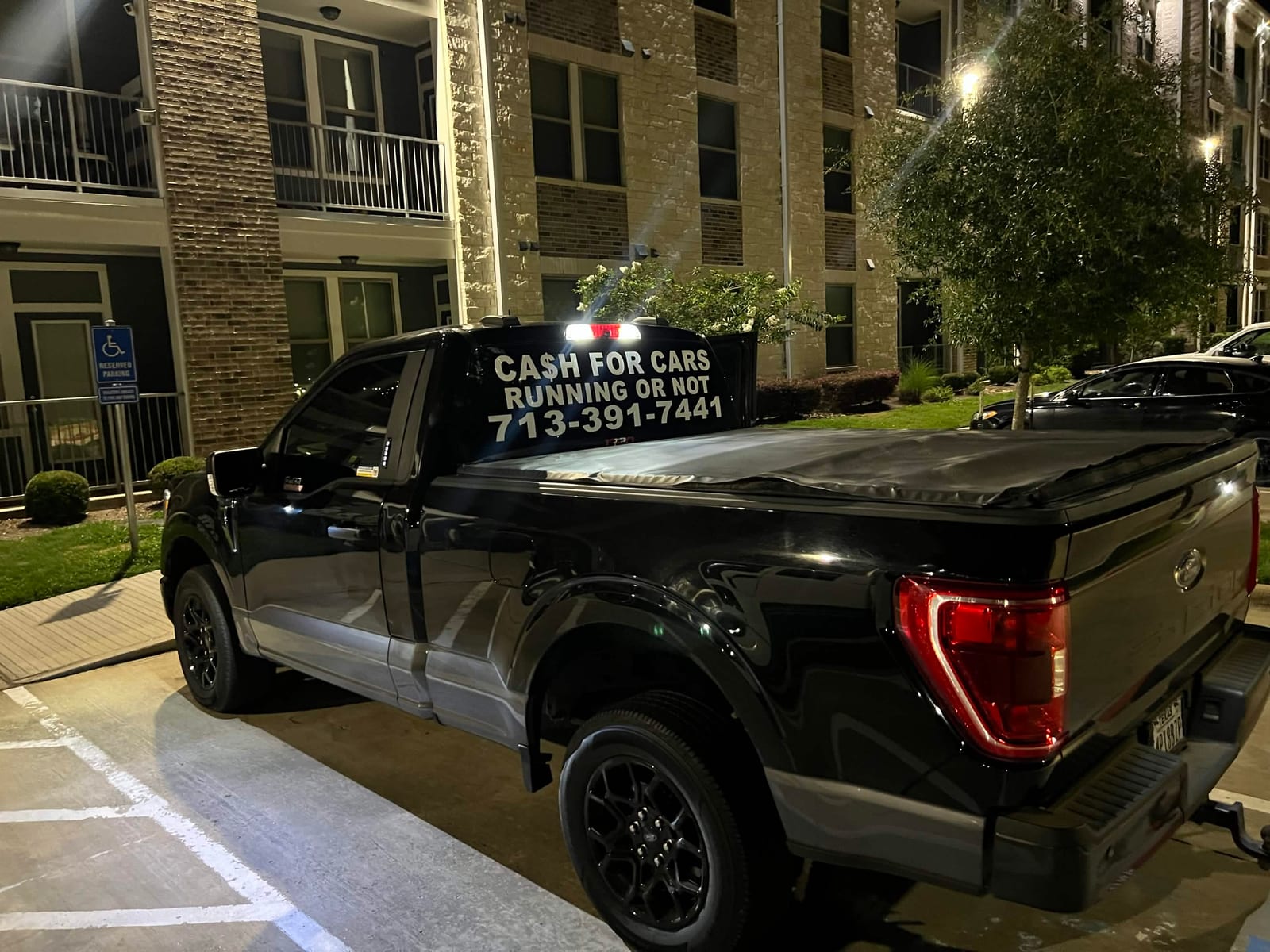 H-Town Auto Buyers truck decal: Cash for Cars, running or not, (713) 391-7441